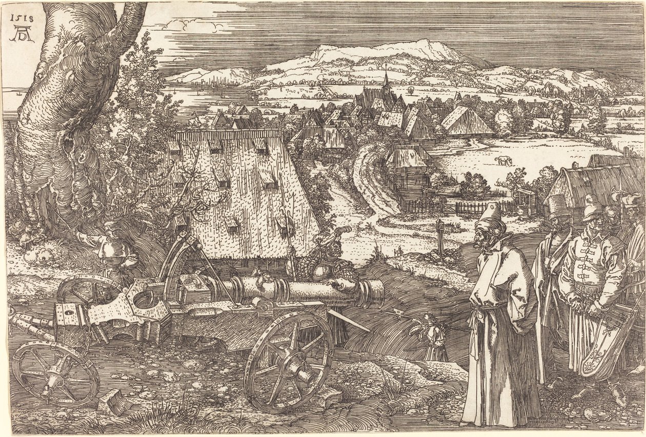 Landschap met het kanon door Albrecht Dürer