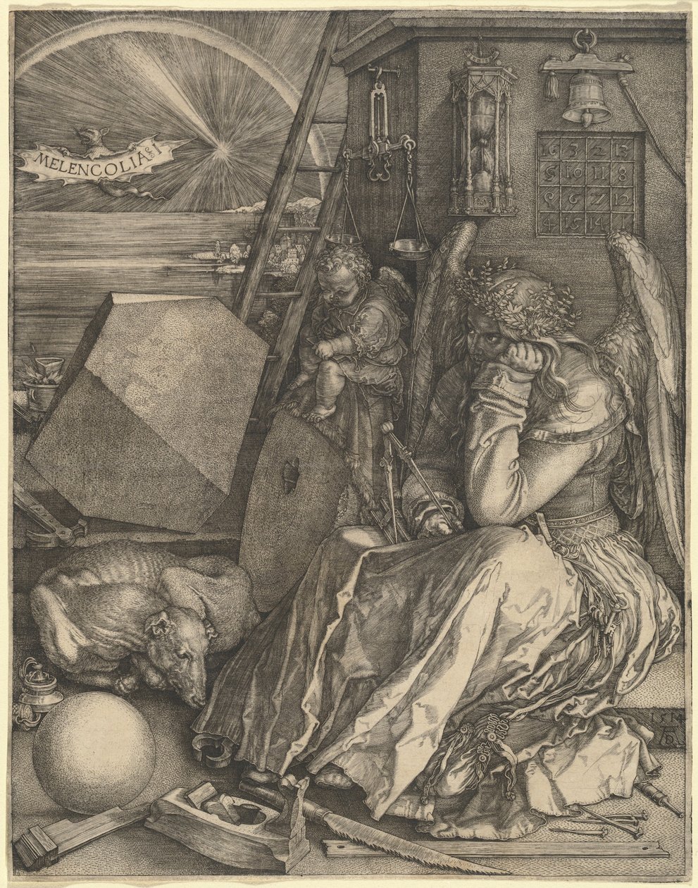 Melencolia I, 1514 door Albrecht Dürer
