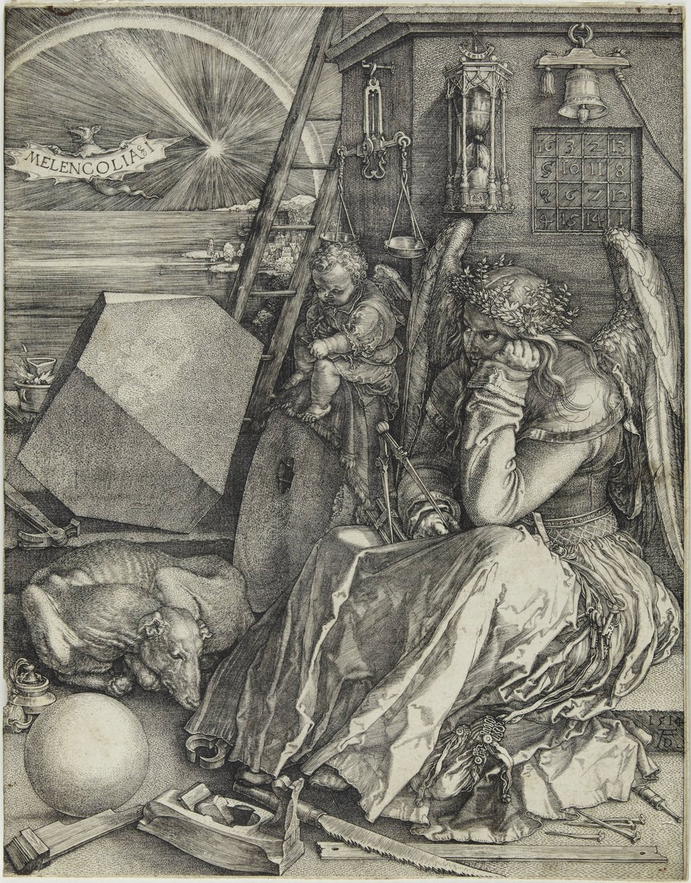 Melencolia I, 1514 door Albrecht Dürer