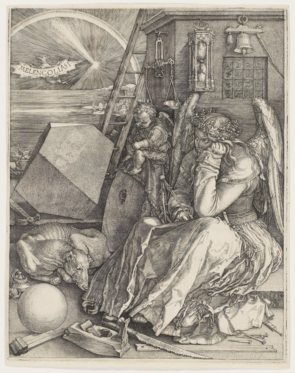 Melencolia I, 1514 door Albrecht Dürer
