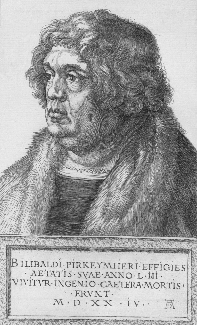 Portret van Pirkheimer, 1524, 1906 door Albrecht Dürer