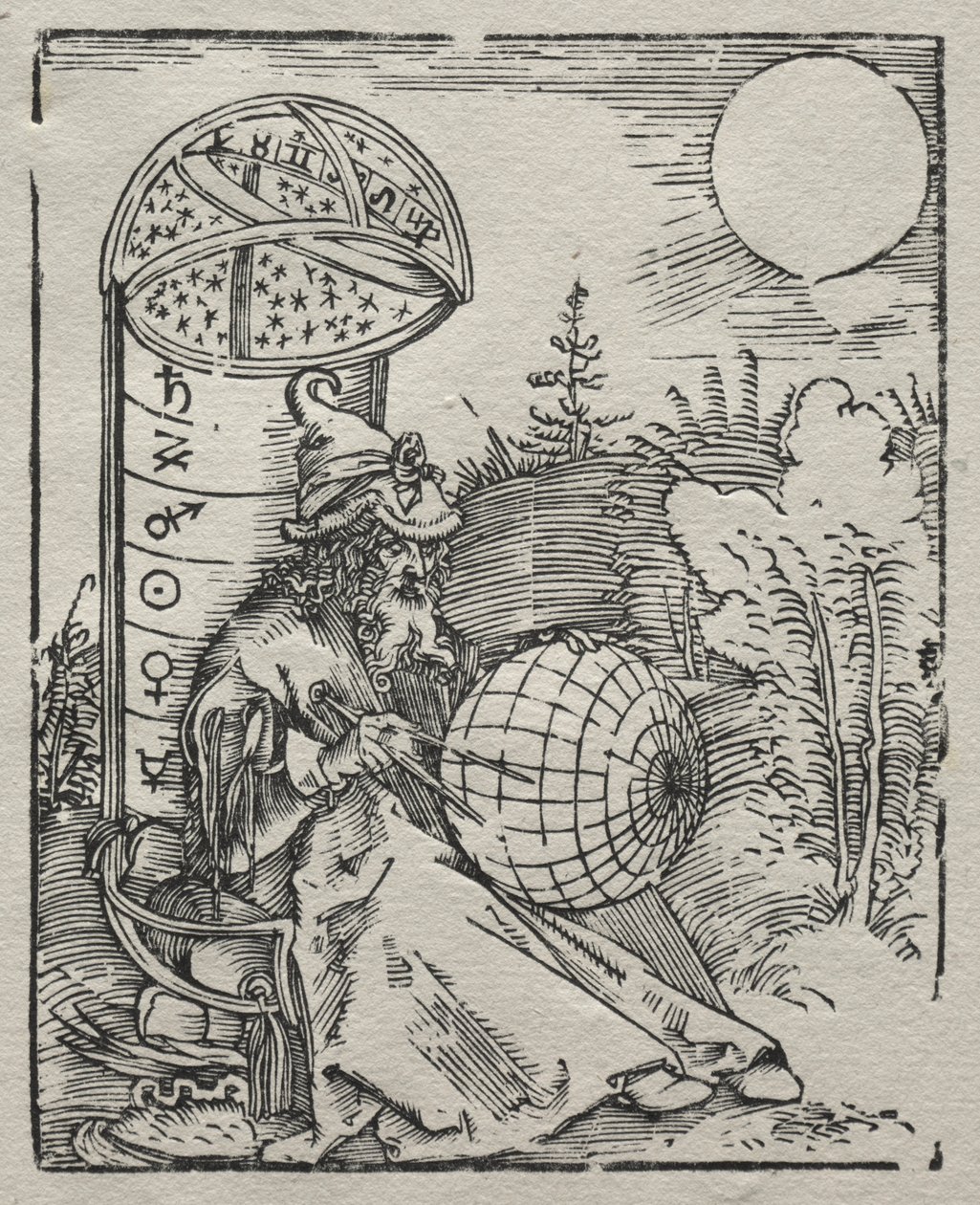 Ptolemaeus met de Hemelglobe door Albrecht Dürer