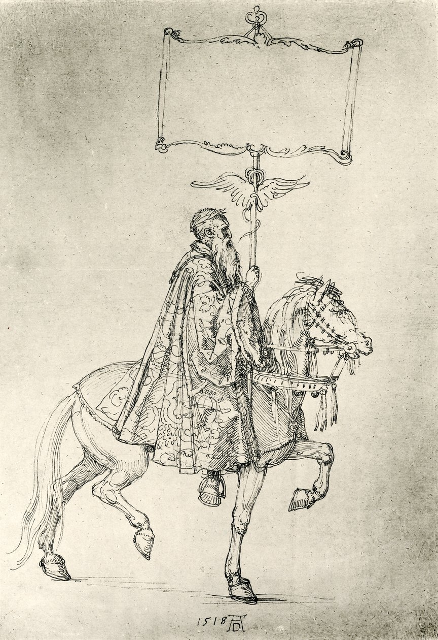 Rijdende oude man door Albrecht Dürer