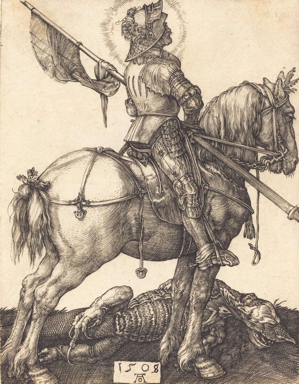 Sint Joris te paard, 1508 door Albrecht Dürer