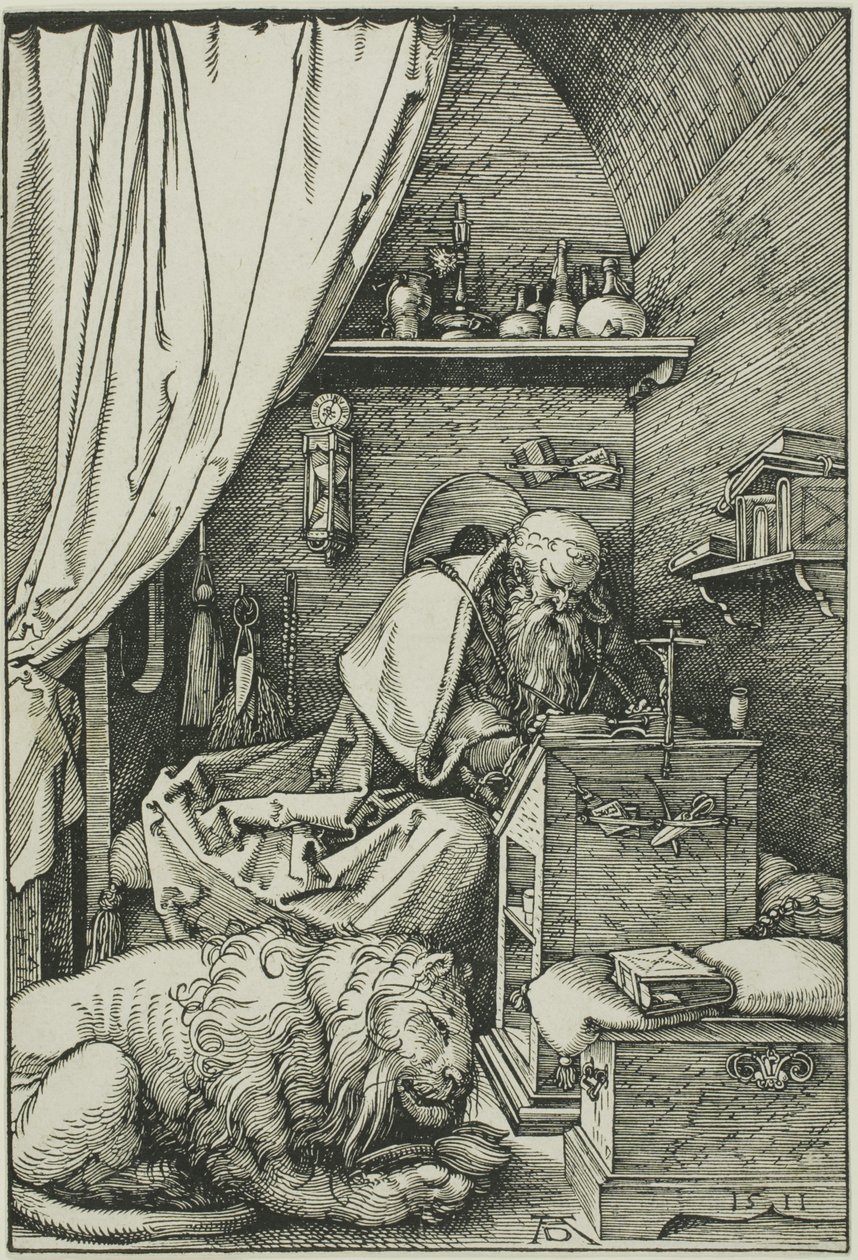 Sint Hiëronymus in zijn cel door Albrecht Dürer