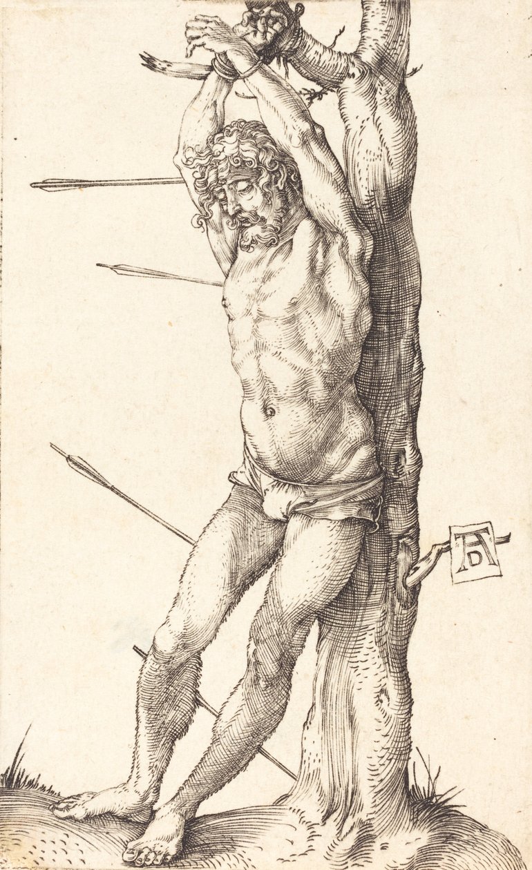 Sint Sebastiaan Gebonden aan de Boom door Albrecht Dürer