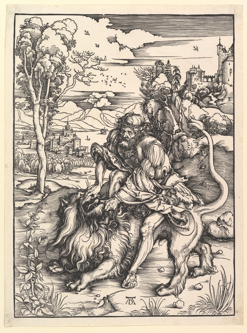 Simson Scheurt de Leeuw door Albrecht Dürer