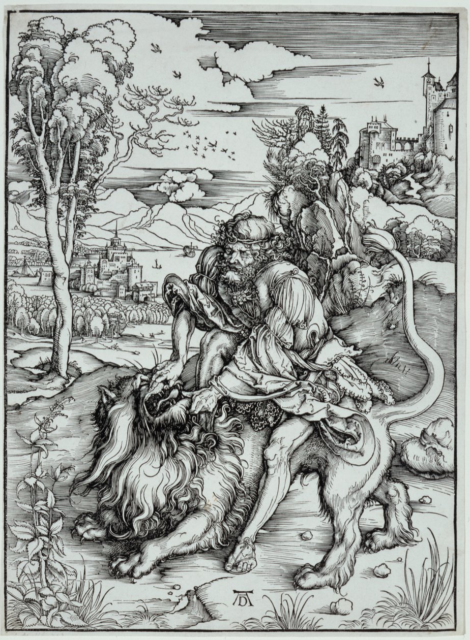 Simson doodt de leeuw door Albrecht Dürer