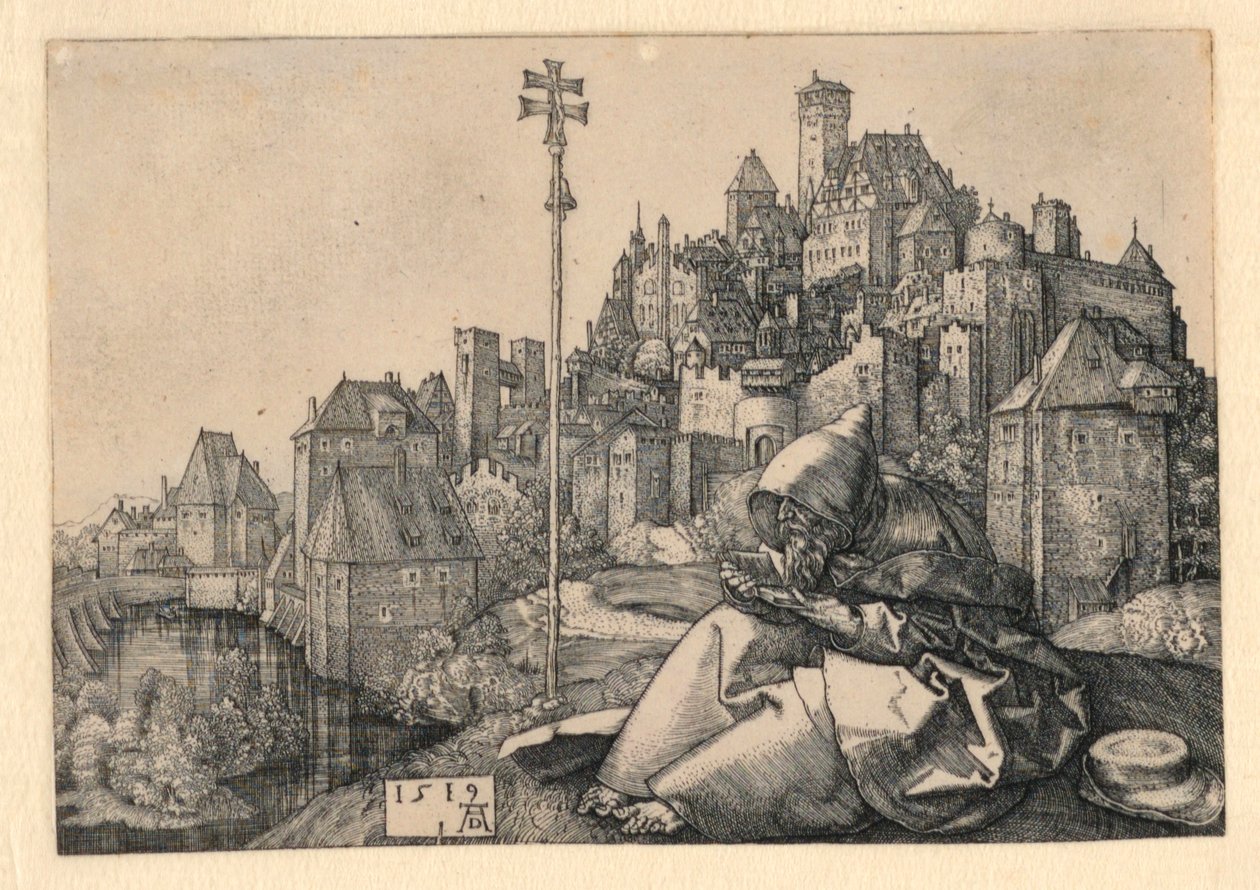 St. Antonius Lezend door Albrecht Dürer