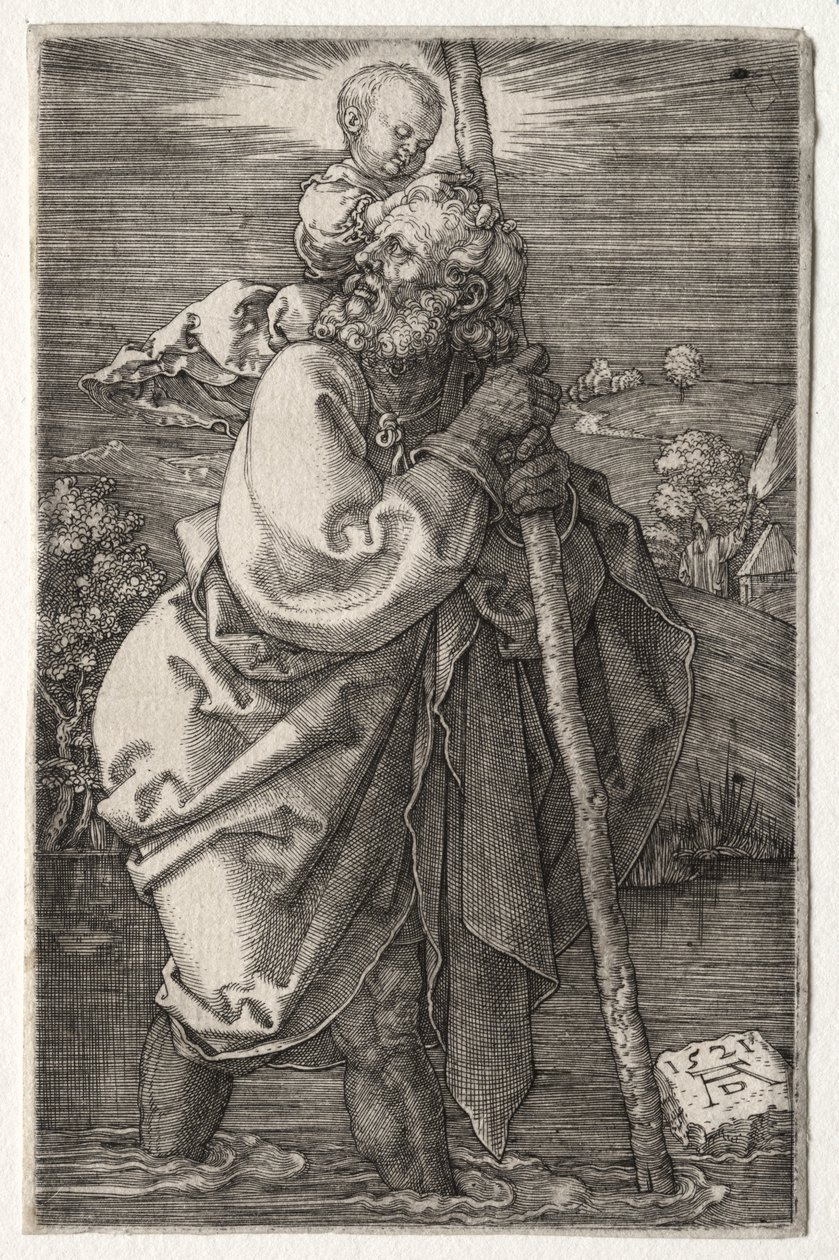 Sint Christoffel, naar Links Gekeerd door Albrecht Dürer