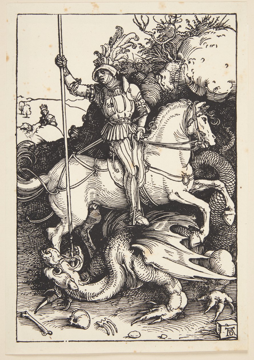 Sint Joris doodt de draak door Albrecht Dürer