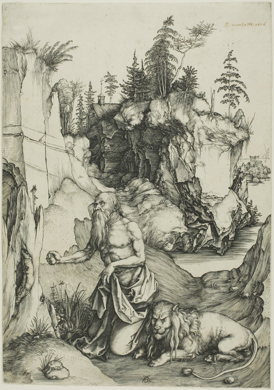 St. Hiëronymus Boetvaardig in de Wildernis door Albrecht Dürer