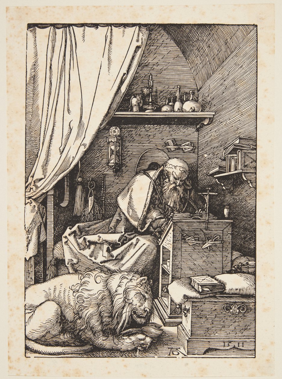 St. Hiëronymus in zijn cel door Albrecht Dürer