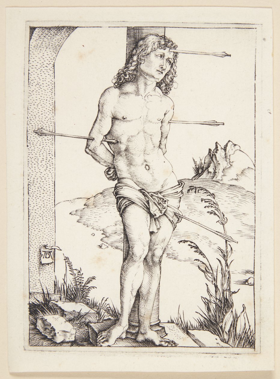 St. Sebastiaan aan de kolom door Albrecht Dürer