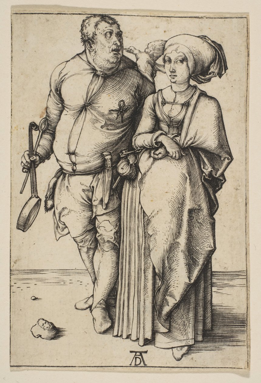 De kok en zijn vrouw, ca. 1496 door Albrecht Dürer