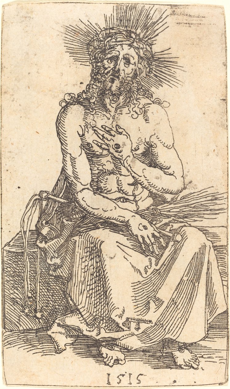 De Man van Smarten Zittend door Albrecht Dürer