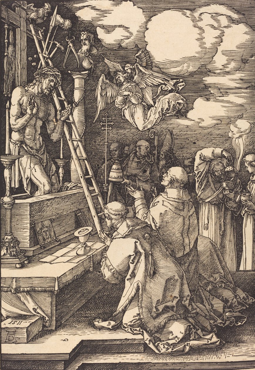 De mis van Sint Gregorius, 1511 door Albrecht Dürer