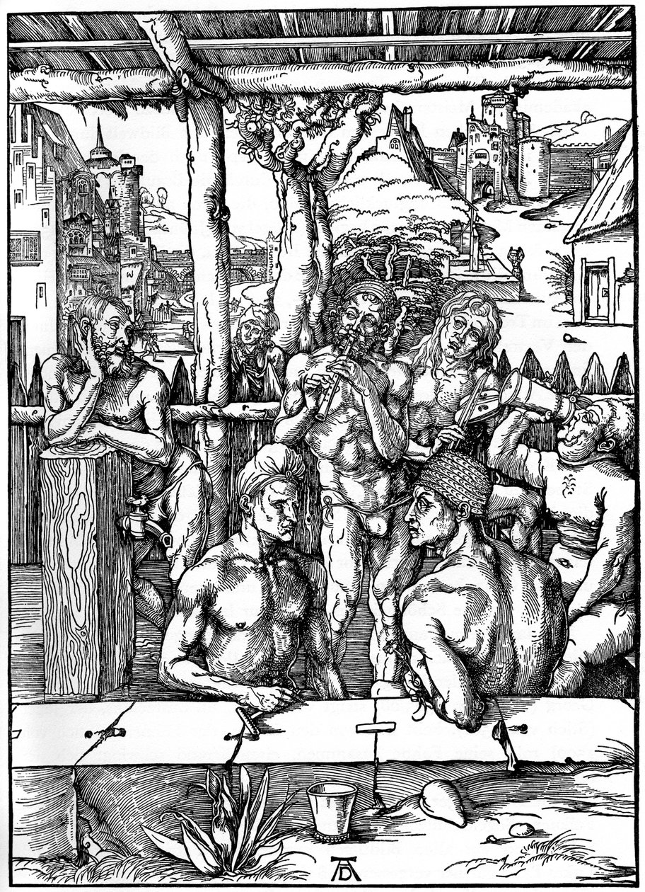 Het Mannenbad, 1497-1498, 1936 door Albrecht Dürer