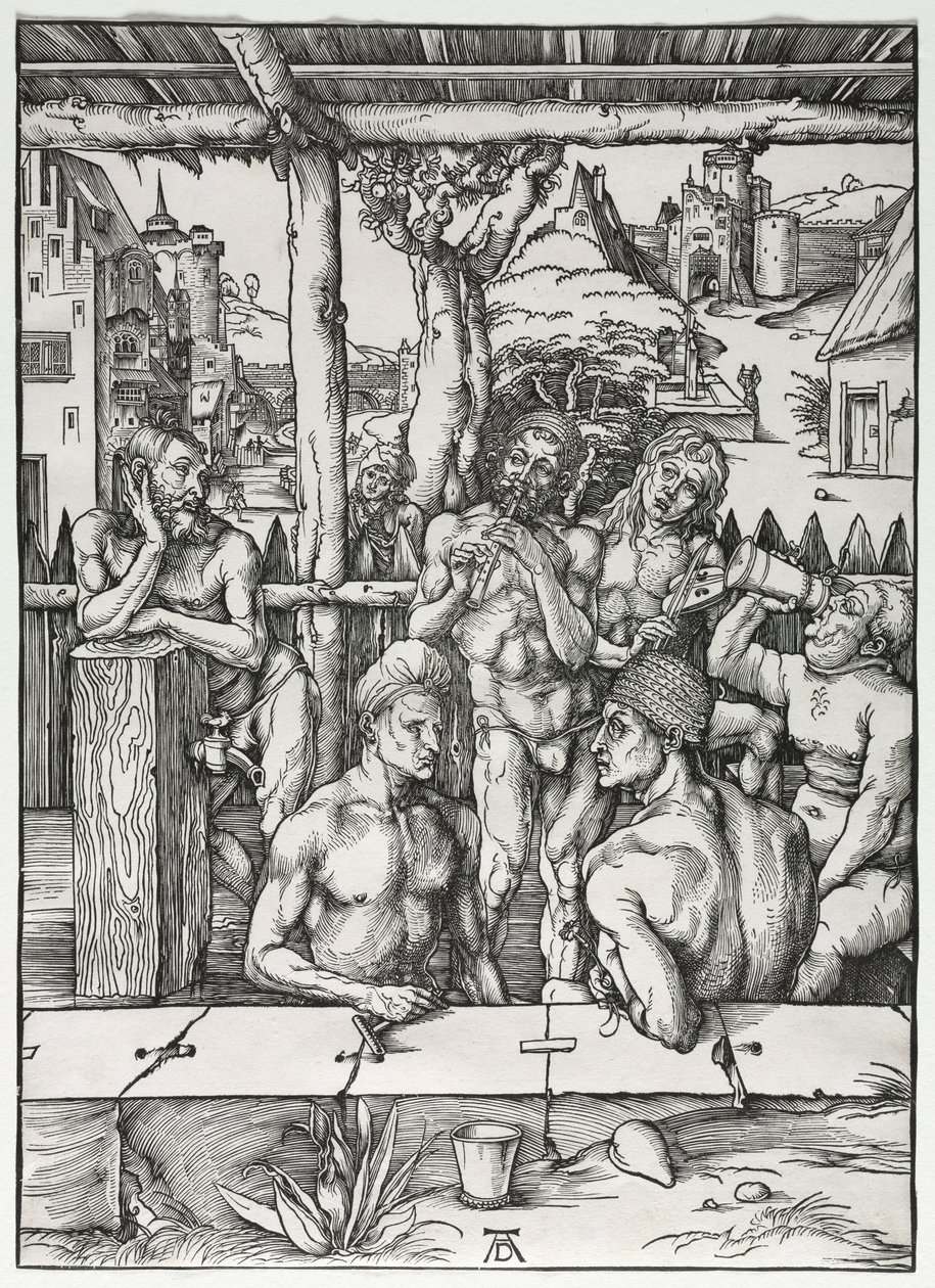 Het mannenbadhuis, ca. 1496-1497 door Albrecht Dürer