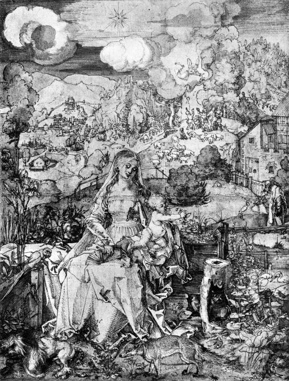 De Maagd en vele dieren, 1505, 1936 door Albrecht Dürer