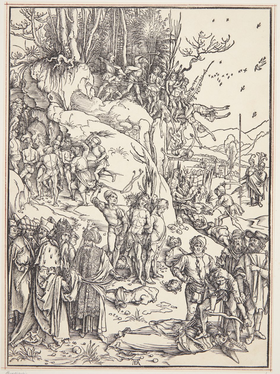 Het martelaarschap van de tienduizend door Albrecht Dürer