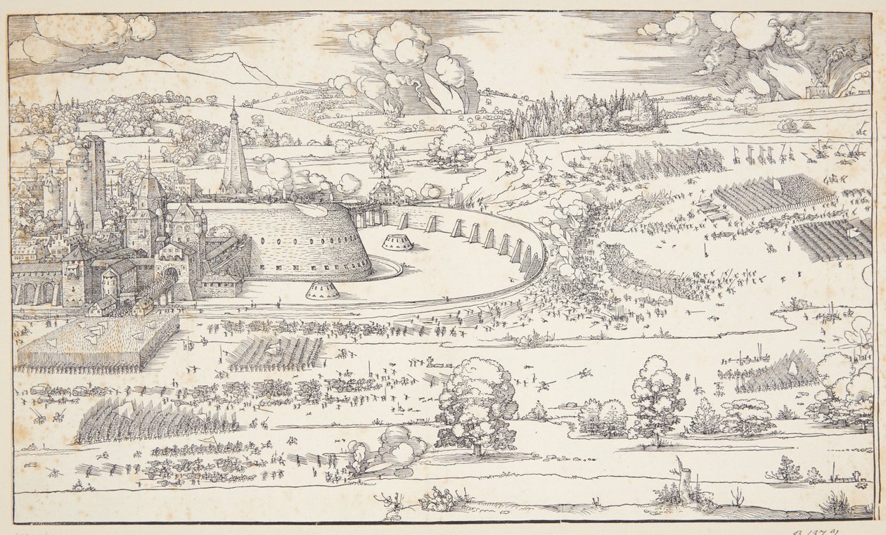 Het beleg van een fort door Albrecht Dürer