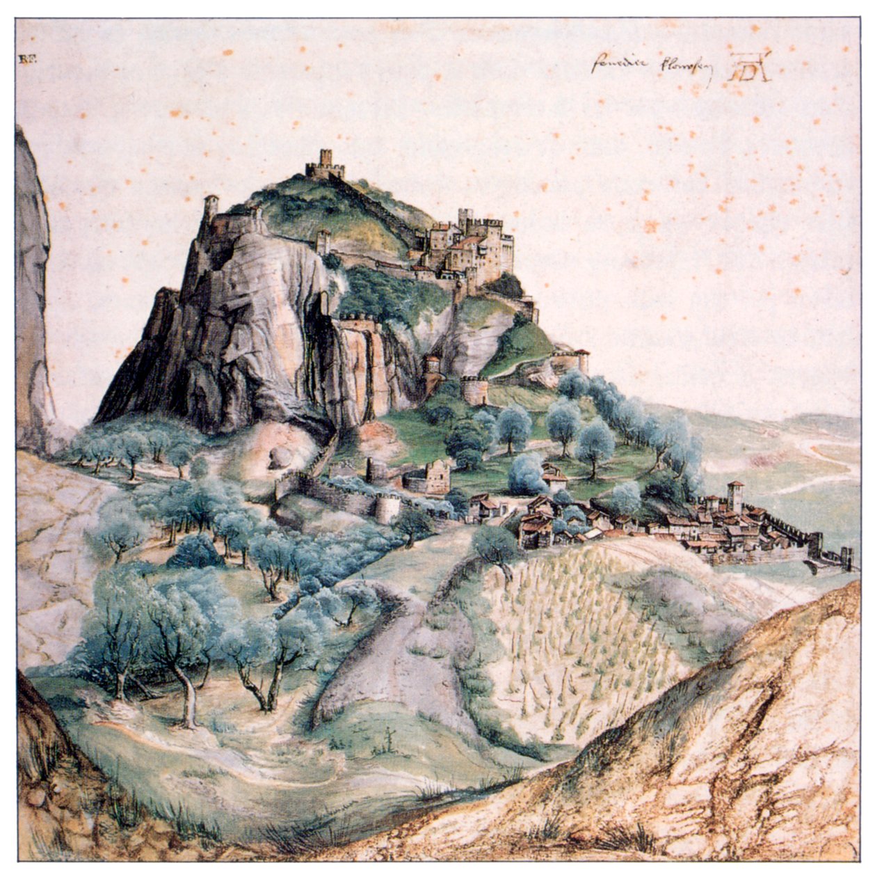 Uitzicht op Arco, 1495 door Albrecht Dürer