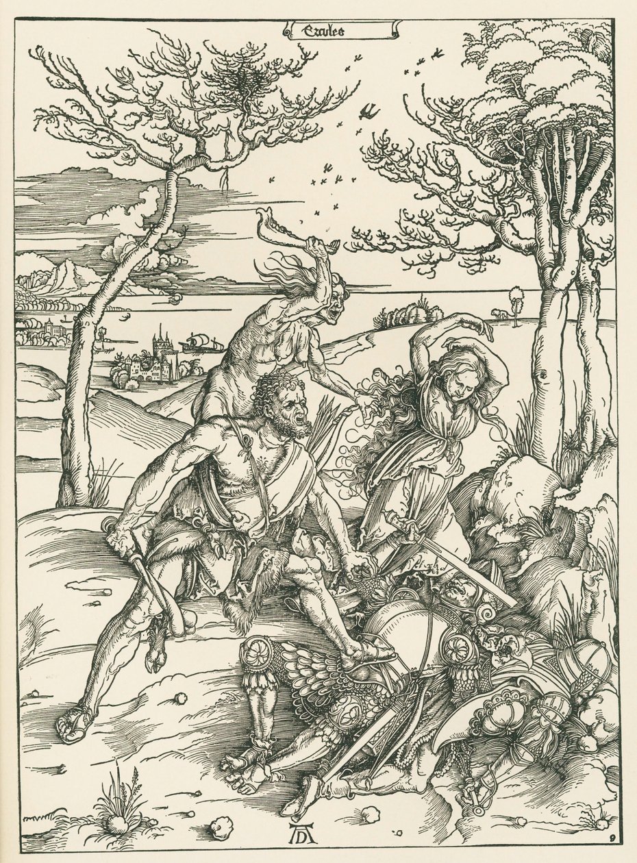 Ercules, ca. 1496 (houtsnede) door Albrecht Dürer or Duerer