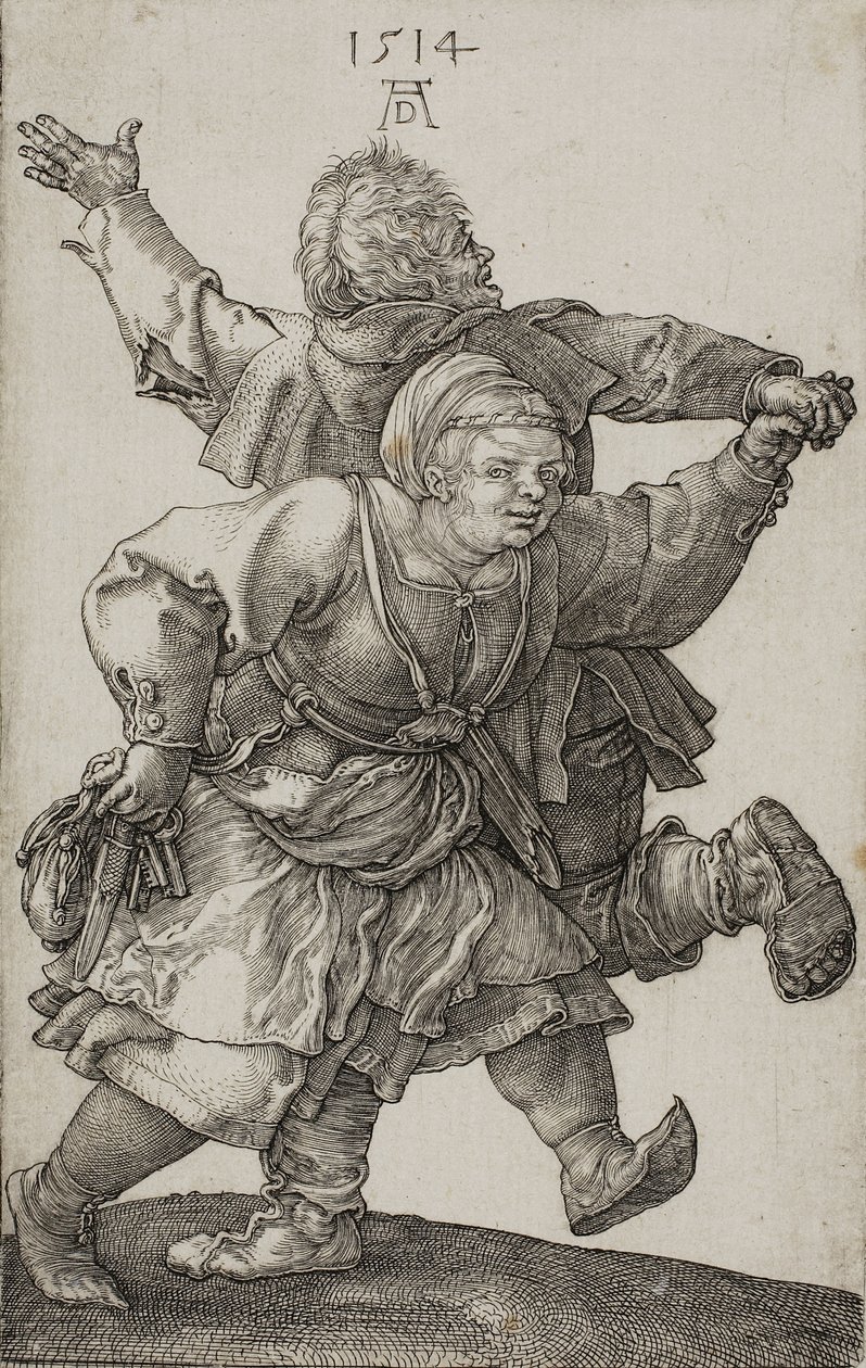 Boerenpaar dat danst, 1514 door Albrecht Dürer