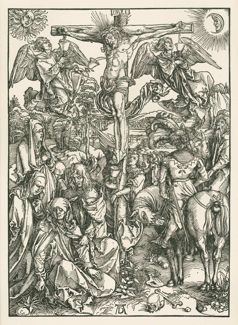 De kruisiging, ca. 1498 (houtsnede) door Albrecht Dürer or Duerer