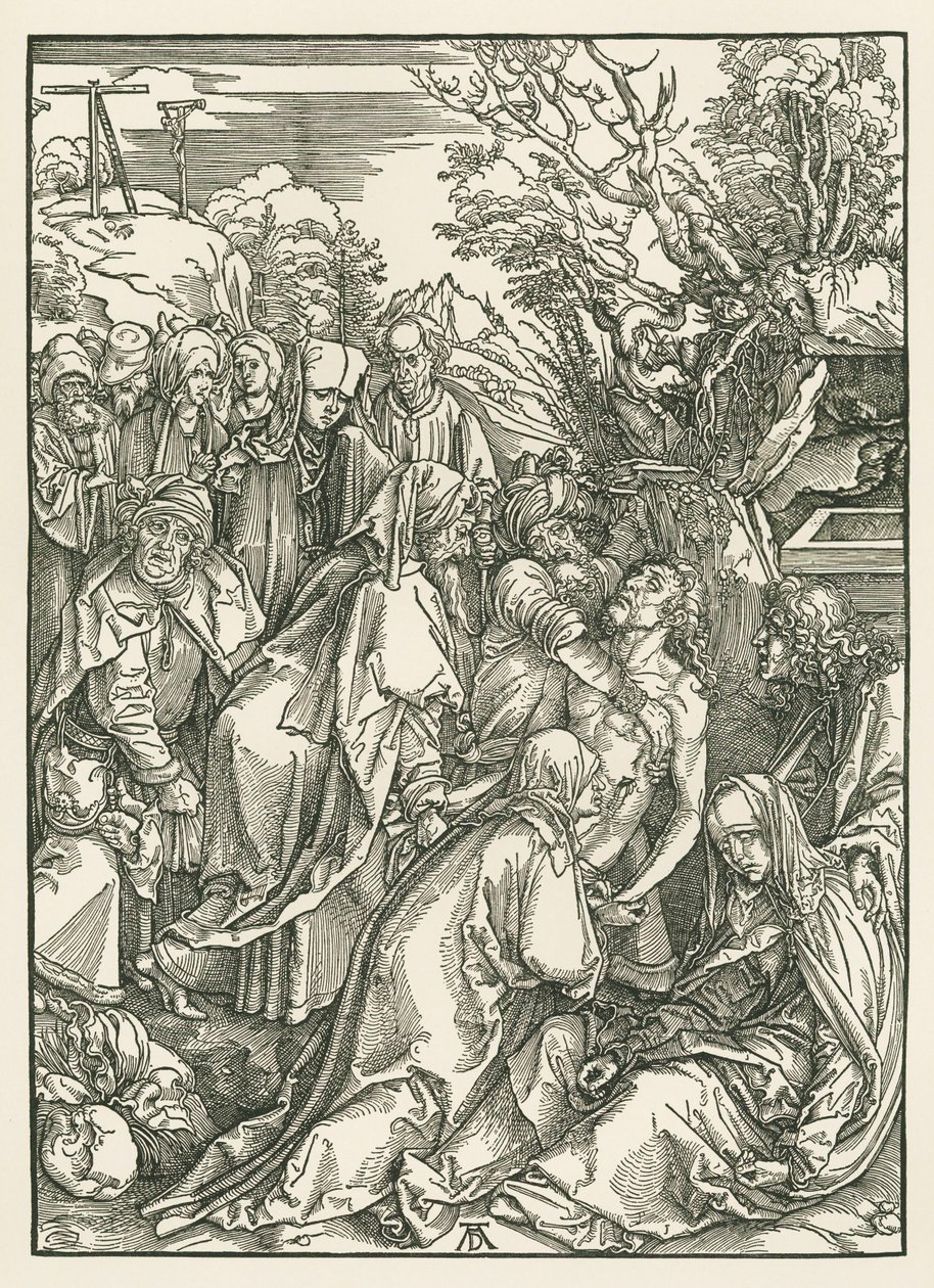 De graflegging, ca. 1496-97 (houtsnede) door Albrecht Dürer or Duerer