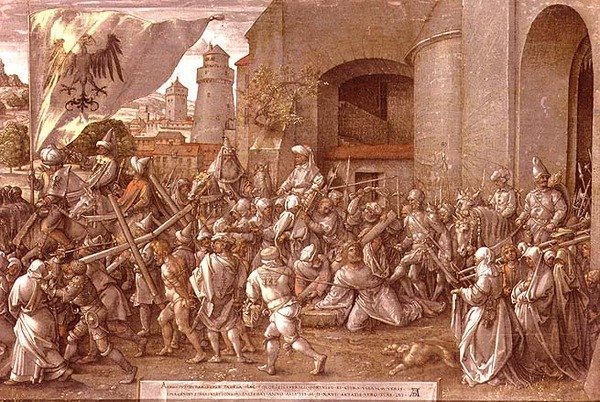 De weg naar Calvarie door Albrecht Dürer