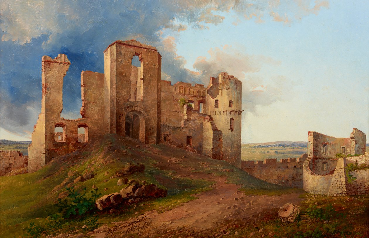 Ruïnes van het Tenczyn-kasteel door Aleksander Płonczyński