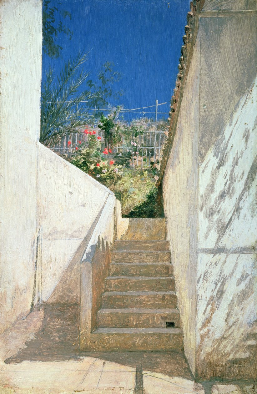 Stappen in een tuin, Algerije, 1883 door Aleksandr Pavlovich Bryullov