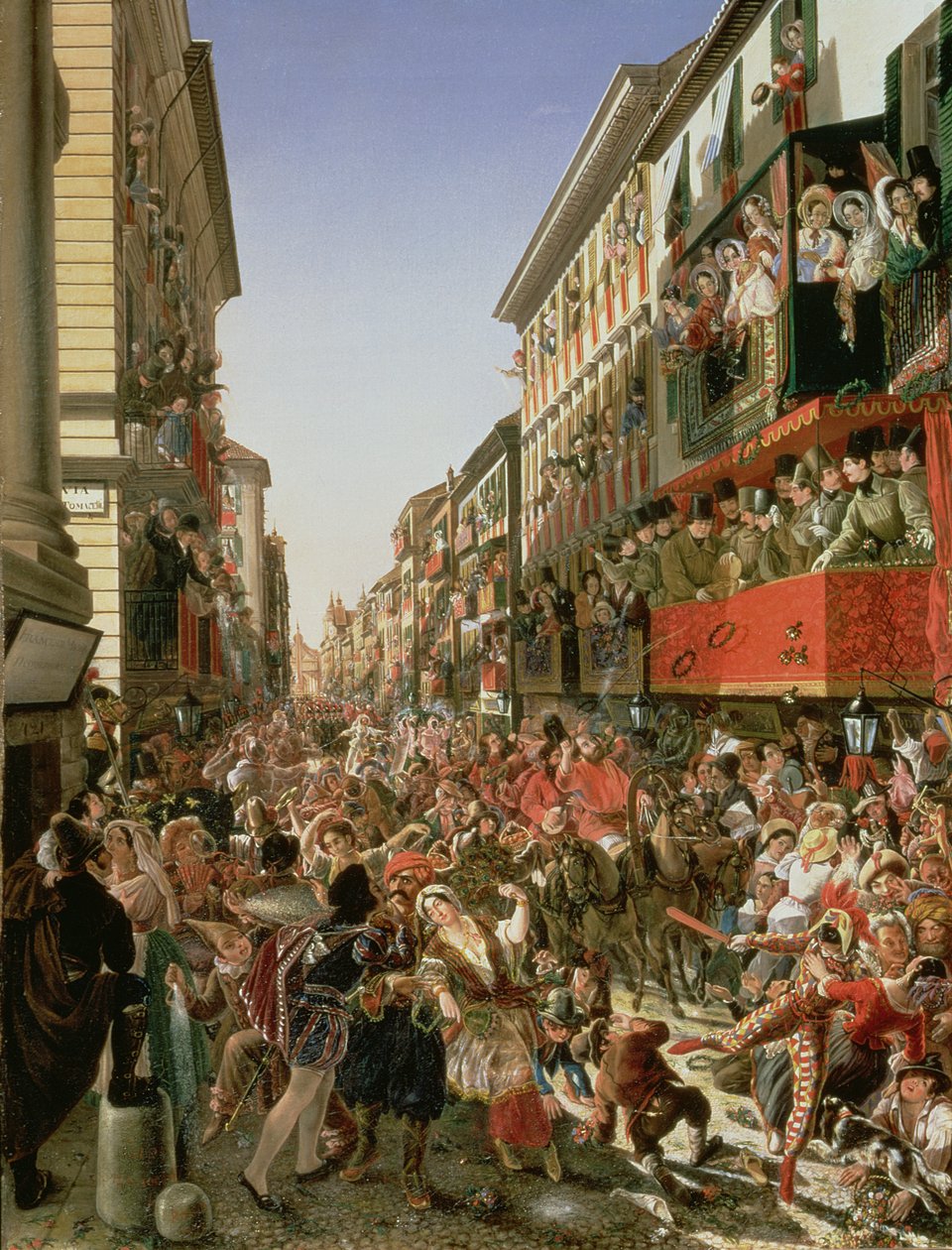 Carnaval in Rome, 1839 door Aleksandr Petrovich Myasoedov