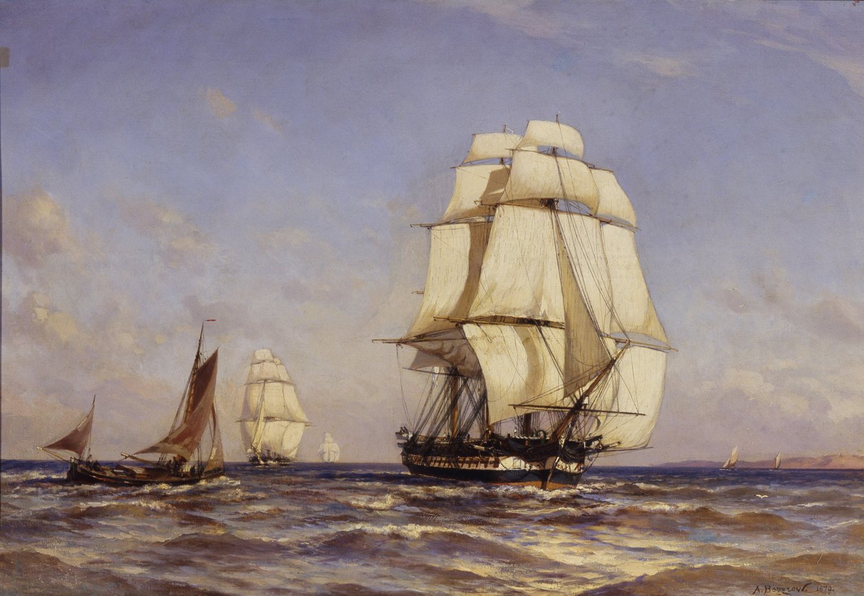 Russische fregat Mercury, 1879 door Aleksandr Karlovich Beggrov