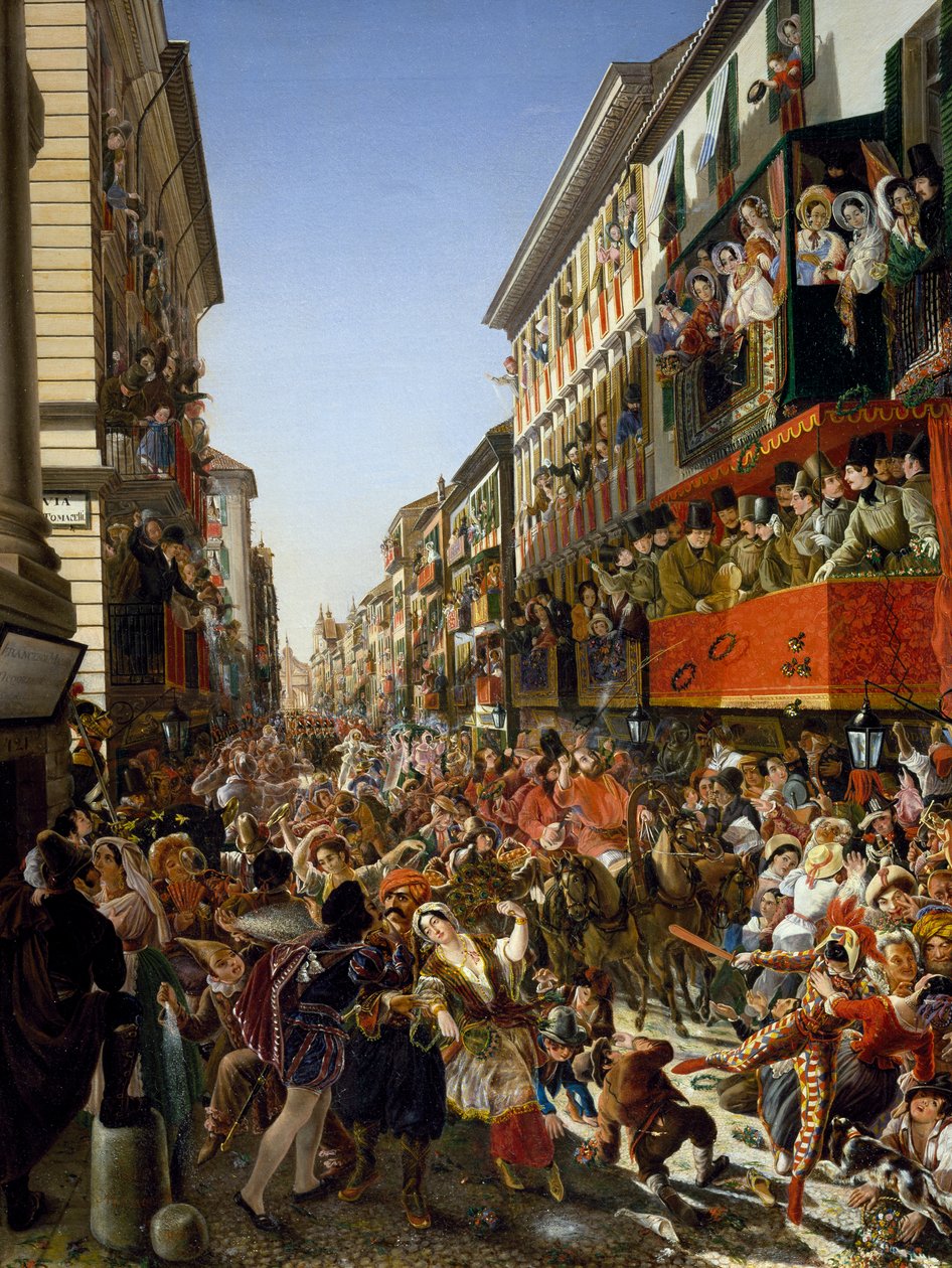 Carnaval in Rome door Aleksandr Petrovich Myasoedov