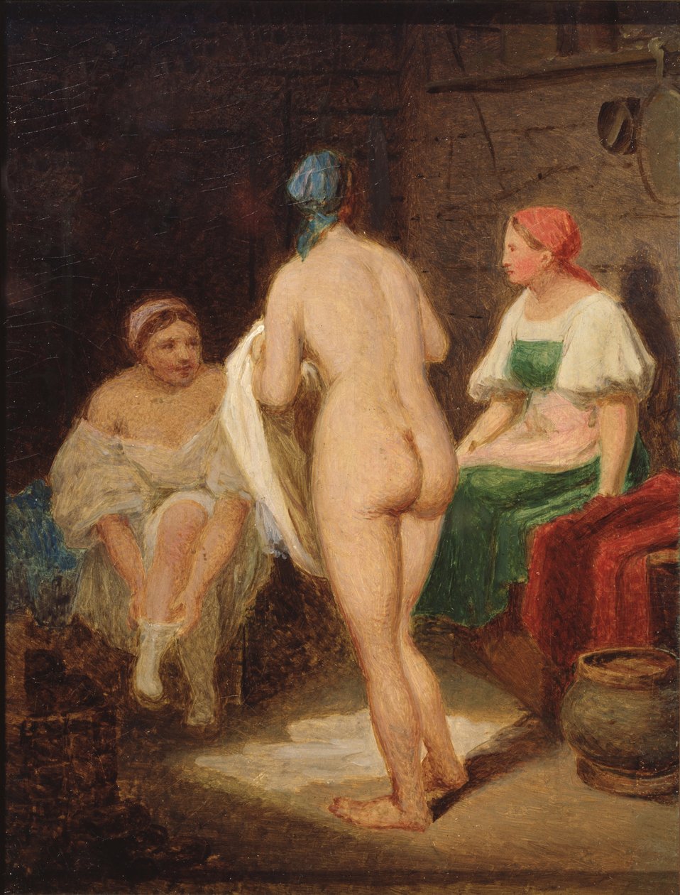 In Stoombad, Eind 1820s door Aleksei Gavrilovich Venetsianov