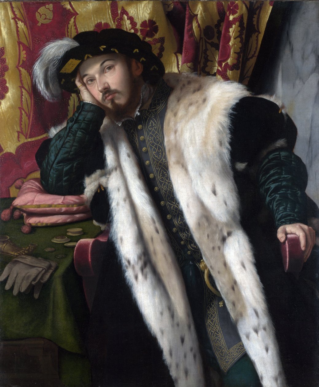 Portret van een jonge man, ca. 1542 door Alessandro Bonvicino Moretto