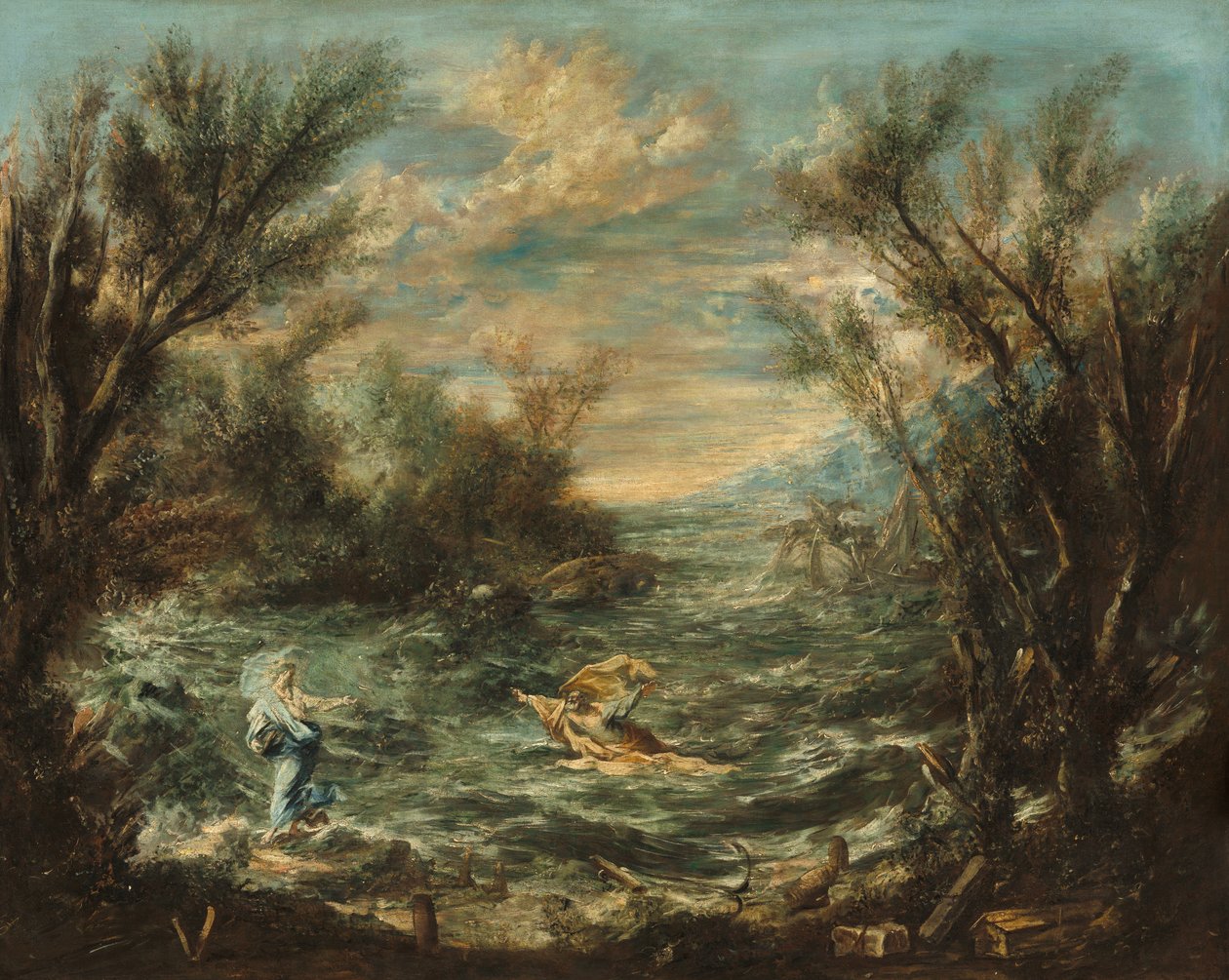 Christus aan de Zee van Galilea door Alessandro Magnasco