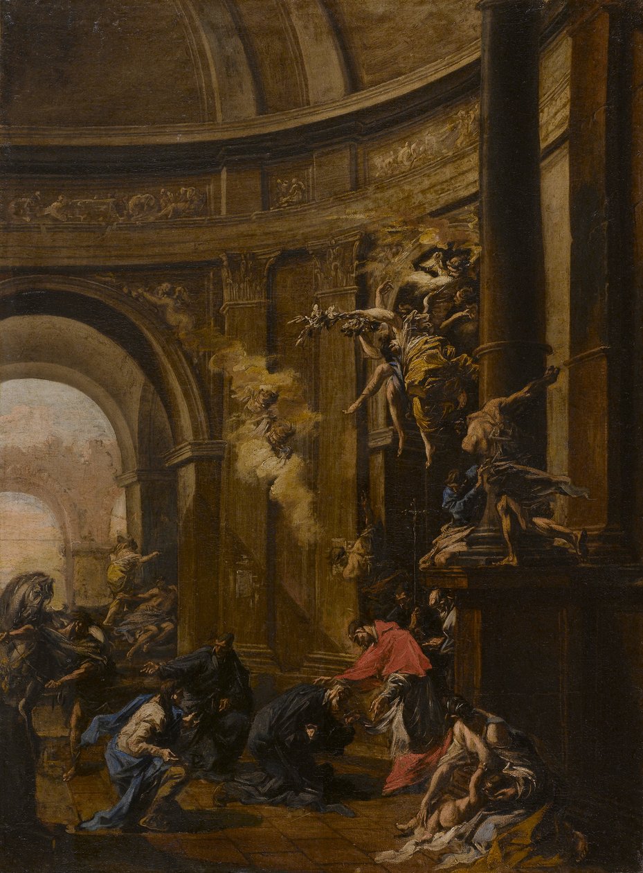 Sint Carlo Borromeo ontvangt de Oblaten door Alessandro Magnasco
