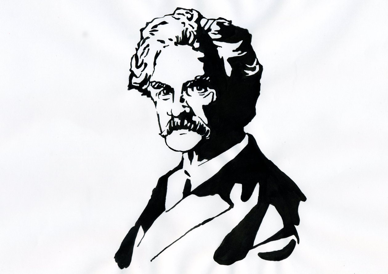 Portret van Mark Twain (1835-1910) door Alessandro Lonati