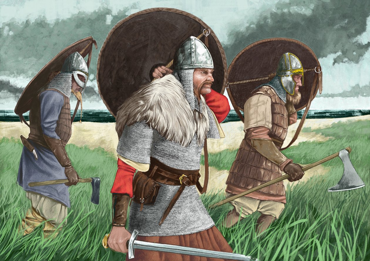 Vikingkrijgers landen door Alessandro Lonati
