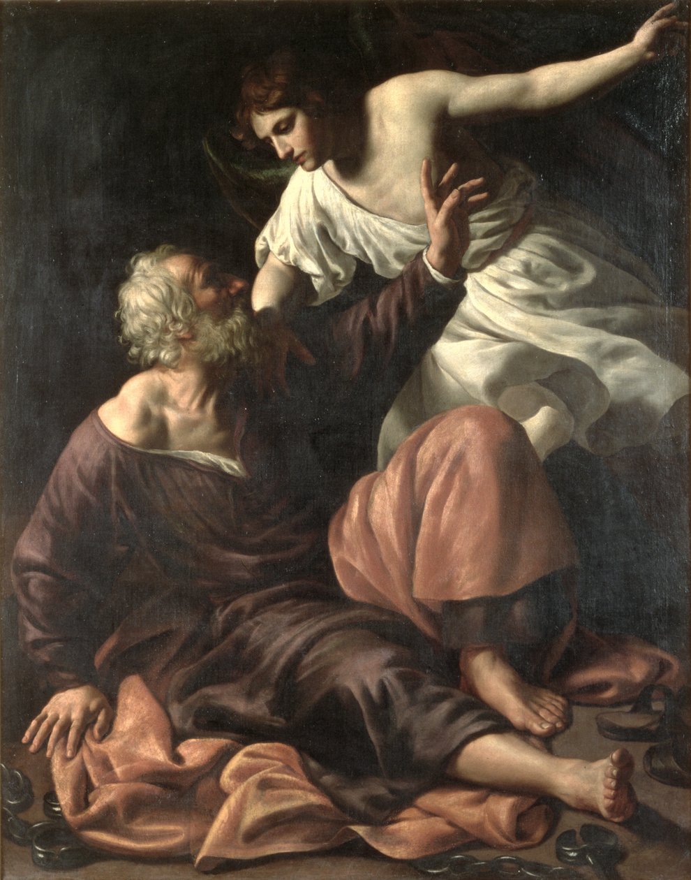 De bevrijding van St. Peter door Alessandro Turchi