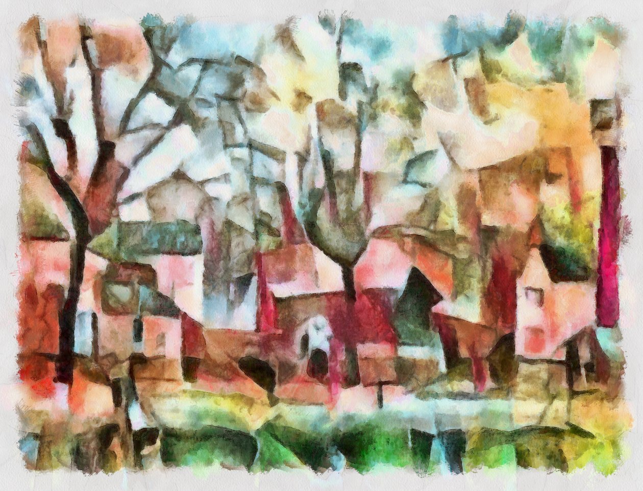 Landschap in roze door Alex Caminker