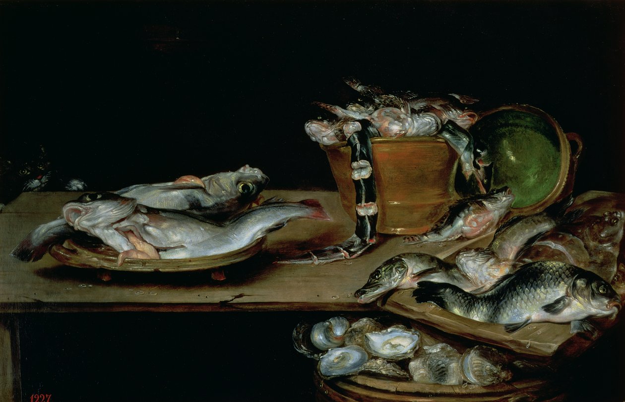 Stilleven met vis door Alexander van Adriaenssen
