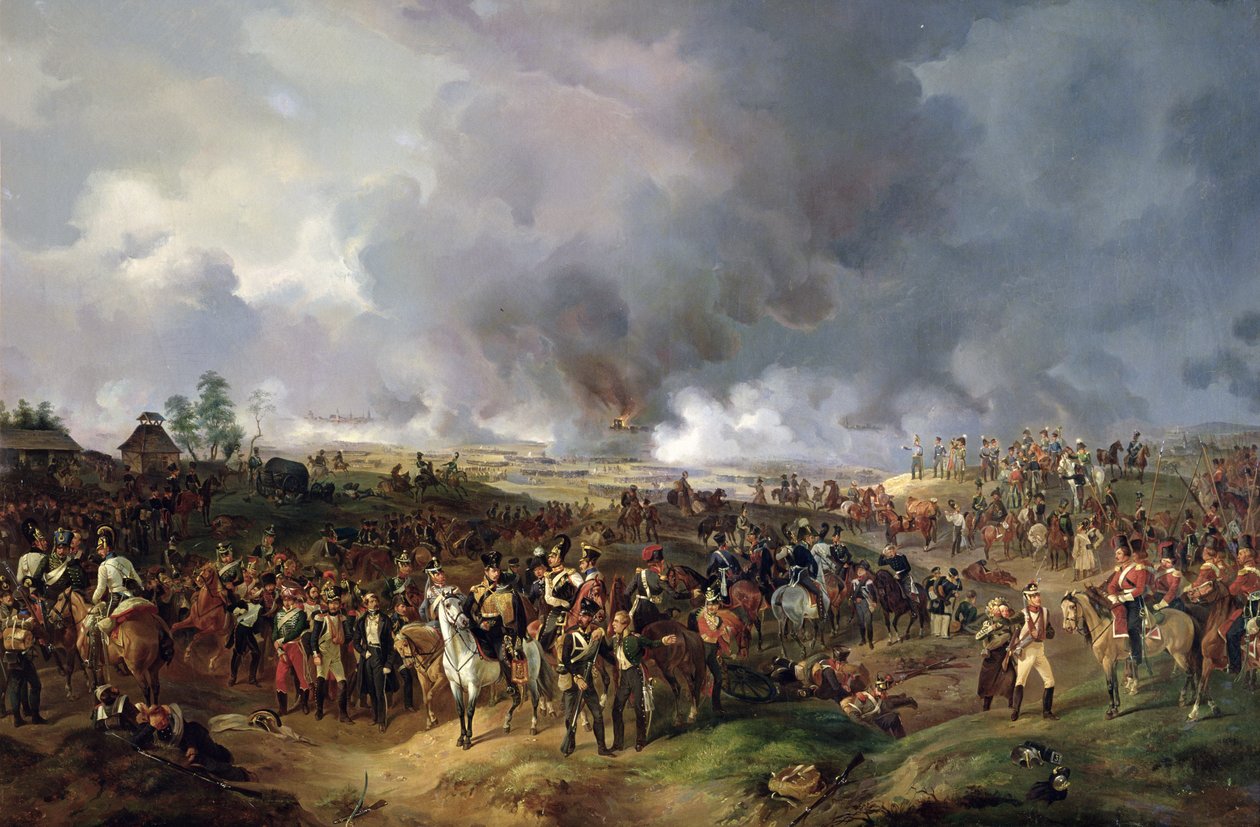De Slag der Naties bij Leipzig, 1813 door Alexander Ivanovich Sauerweid