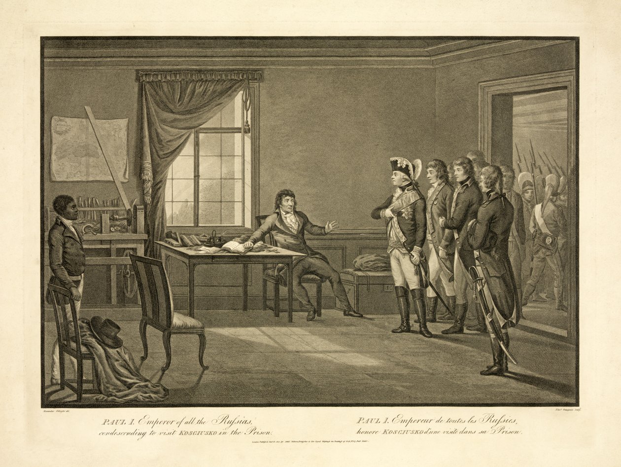 Paul I, keizer van alle Russen, bezoekt Kościuszko in de gevangenis door Alexander Ortowski