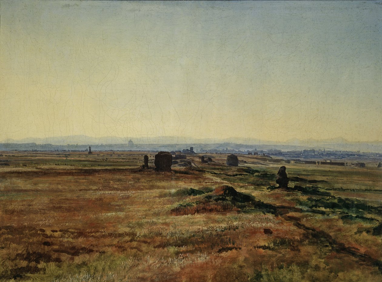 Via Appia bij Zonsondergang door Alexander Andreyevich Ivanov