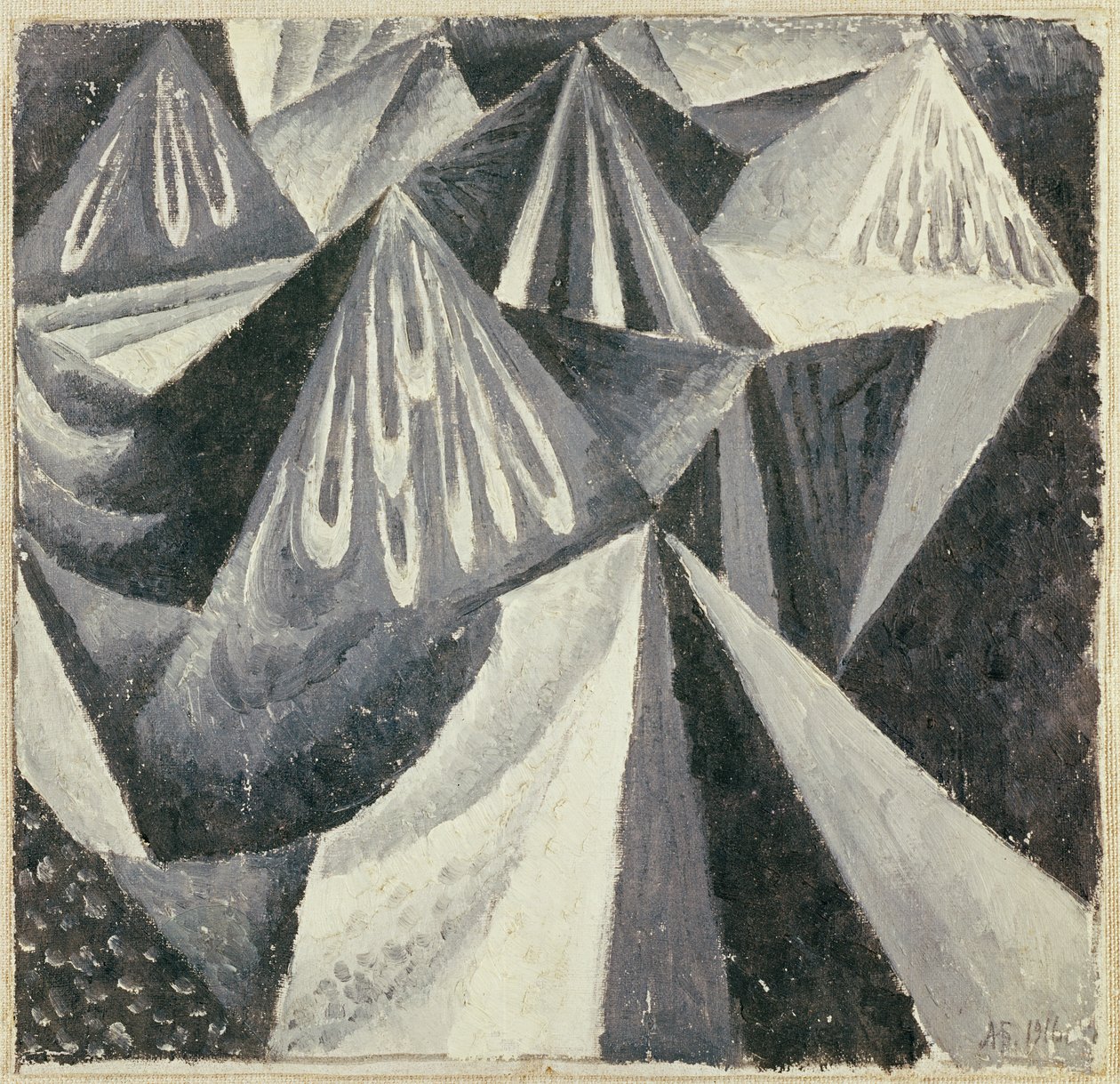 Cubo-Futuristische Compositie in Grijs en Wit, 1916 door Alexander Bogomazov